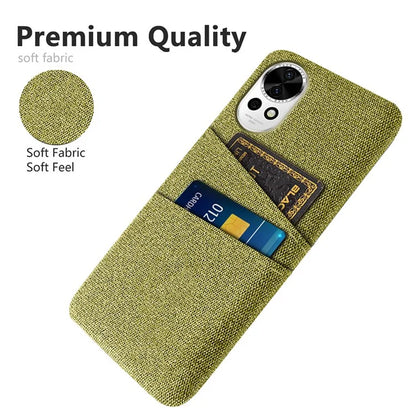 For Huawei nova 12 5G Cloth Texture Hard PC Phone Case with Dual Card Slots