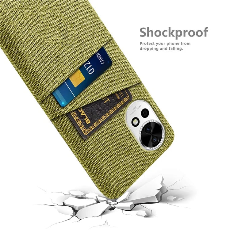 For Huawei nova 12 5G Cloth Texture Hard PC Phone Case with Dual Card Slots