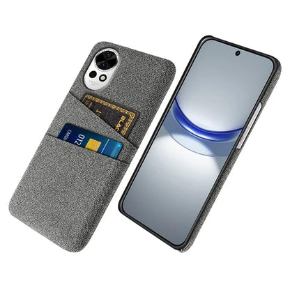 For Huawei nova 12 5G Cloth Texture Hard PC Phone Case with Dual Card Slots