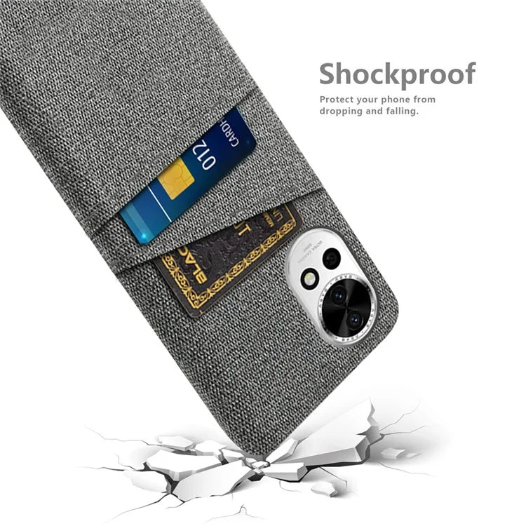 For Huawei nova 12 5G Cloth Texture Hard PC Phone Case with Dual Card Slots