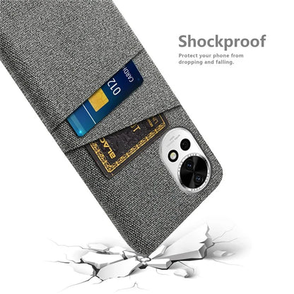 For Huawei nova 12 5G Cloth Texture Hard PC Phone Case with Dual Card Slots