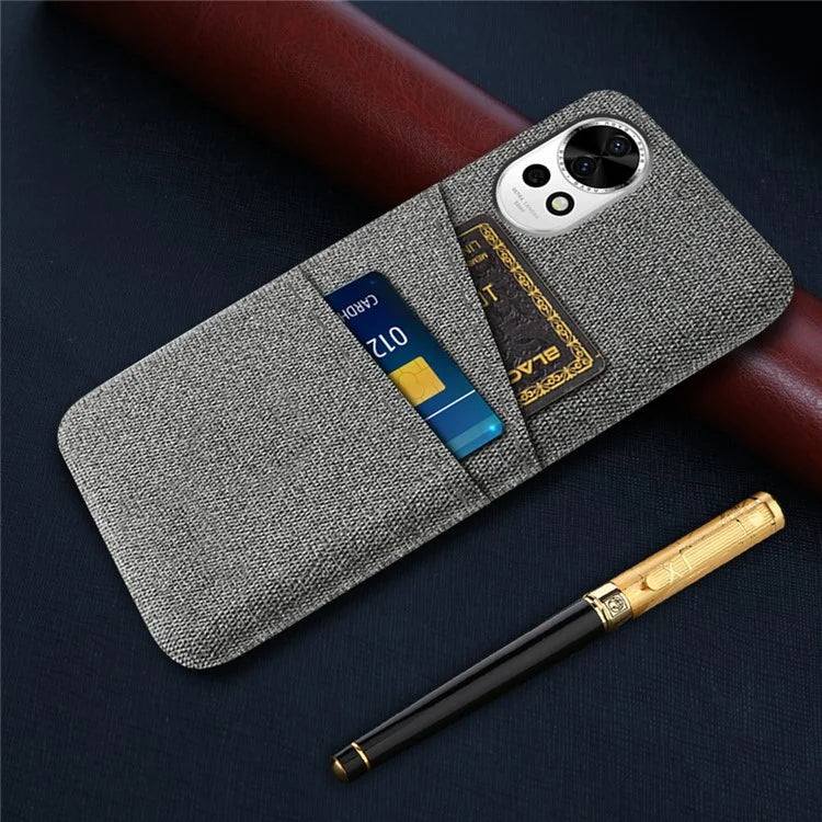 For Huawei nova 12 5G Cloth Texture Hard PC Phone Case with Dual Card Slots