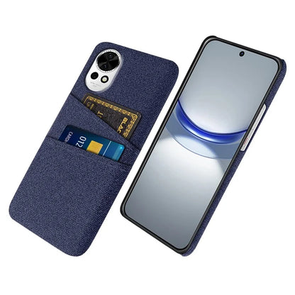 For Huawei nova 12 5G Cloth Texture Hard PC Phone Case with Dual Card Slots