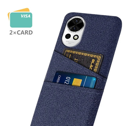 For Huawei nova 12 5G Cloth Texture Hard PC Phone Case with Dual Card Slots