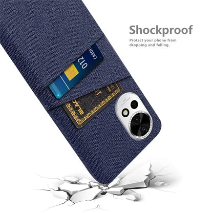 For Huawei nova 12 5G Cloth Texture Hard PC Phone Case with Dual Card Slots