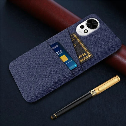 For Huawei nova 12 5G Cloth Texture Hard PC Phone Case with Dual Card Slots