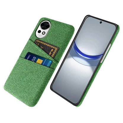For Huawei nova 12 5G Cloth Texture Hard PC Phone Case with Dual Card Slots