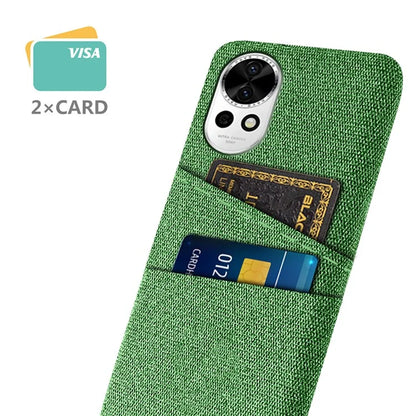 For Huawei nova 12 5G Cloth Texture Hard PC Phone Case with Dual Card Slots