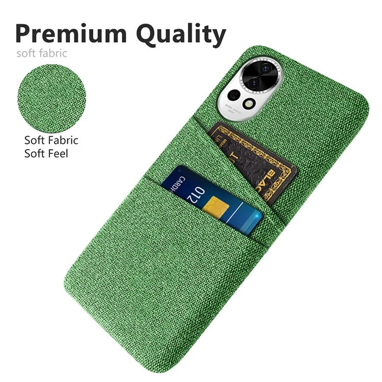 For Huawei nova 12 5G Cloth Texture Hard PC Phone Case with Dual Card Slots