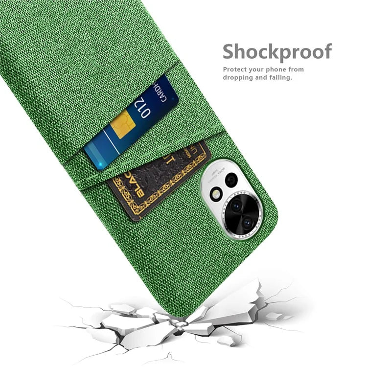 For Huawei nova 12 5G Cloth Texture Hard PC Phone Case with Dual Card Slots