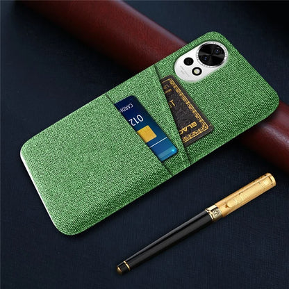 For Huawei nova 12 5G Cloth Texture Hard PC Phone Case with Dual Card Slots