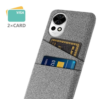 For Huawei nova 12 5G Cloth Texture Hard PC Phone Case with Dual Card Slots