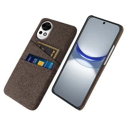 For Huawei nova 12 5G Cloth Texture Hard PC Phone Case with Dual Card Slots