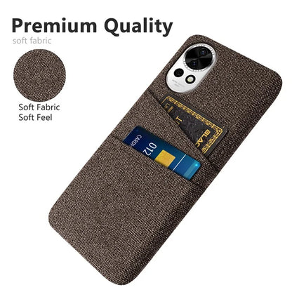 For Huawei nova 12 5G Cloth Texture Hard PC Phone Case with Dual Card Slots