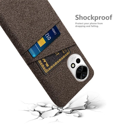 For Huawei nova 12 5G Cloth Texture Hard PC Phone Case with Dual Card Slots