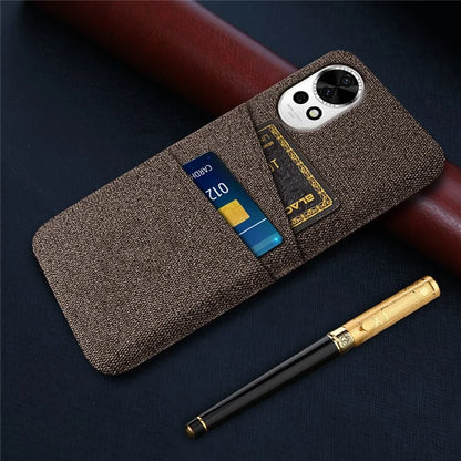 For Huawei nova 12 5G Cloth Texture Hard PC Phone Case with Dual Card Slots