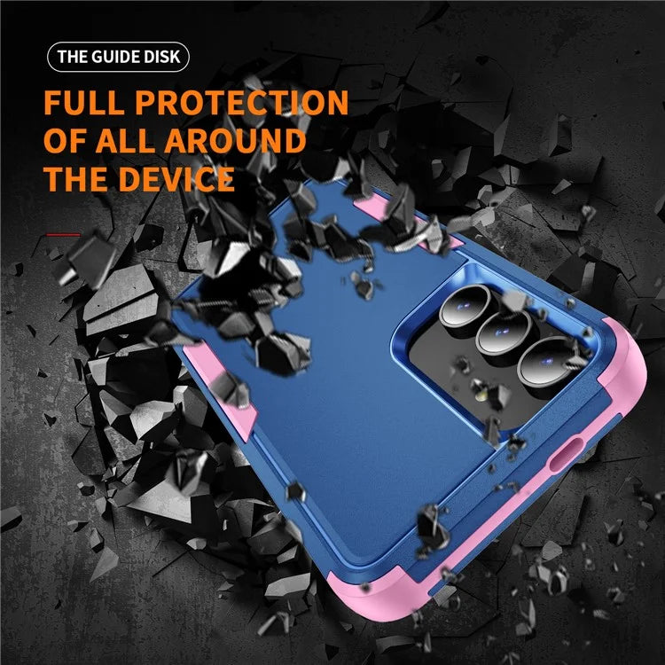 Commuter Series For Samsung Galaxy S24 Case 3-in-1 TPU+PC Anti-drop Back Cover  /  Pink
