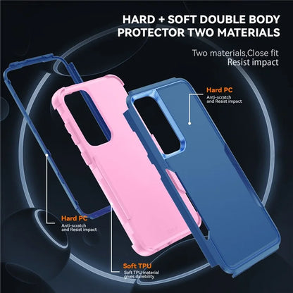 Commuter Series For Samsung Galaxy S24 Case 3-in-1 TPU+PC Anti-drop Back Cover  /  Pink