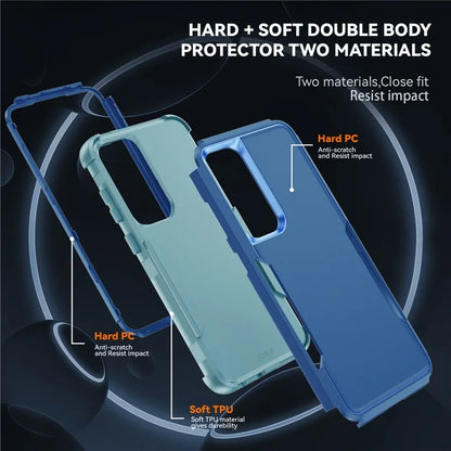 Commuter Series For Samsung Galaxy S24 Case 3-in-1 TPU+PC Anti-drop Back Cover  /  Blue