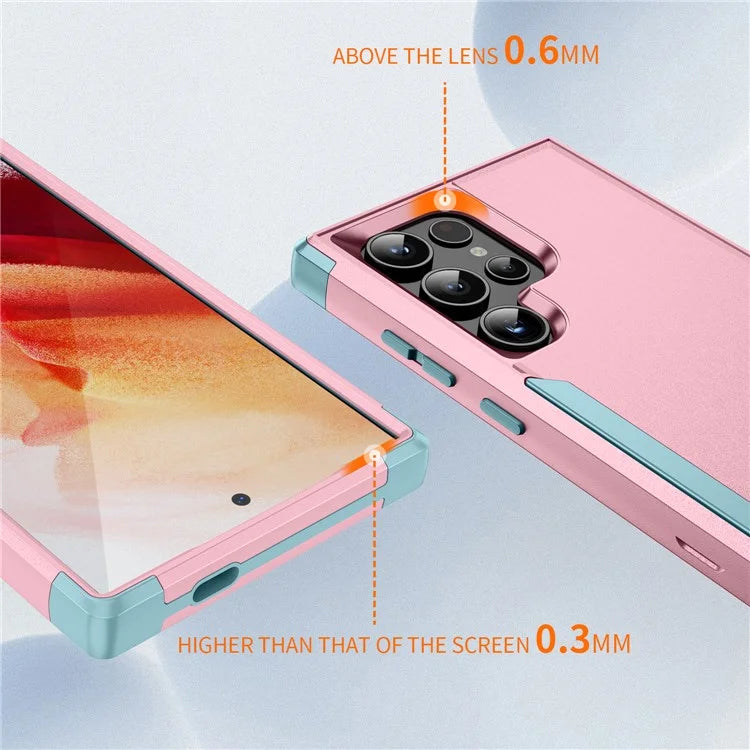 Commuter Series For Samsung Galaxy S24 Ultra Cell Phone Case TPU+PC Back Shell  /  Grey Green