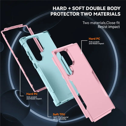 Commuter Series For Samsung Galaxy S24 Ultra Cell Phone Case TPU+PC Back Shell  /  Grey Green