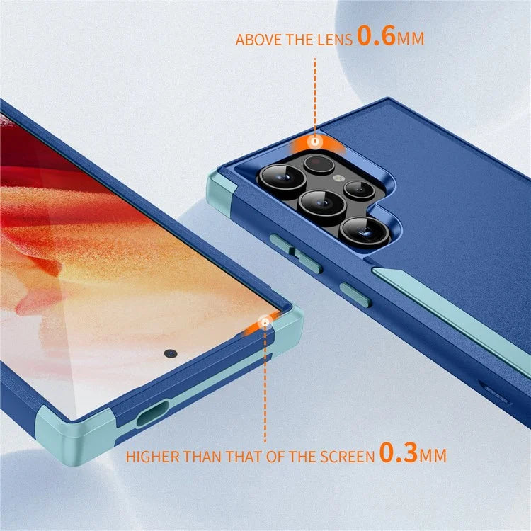 Commuter Series For Samsung Galaxy S24 Ultra Cell Phone Case TPU+PC Back Shell  /  Blue