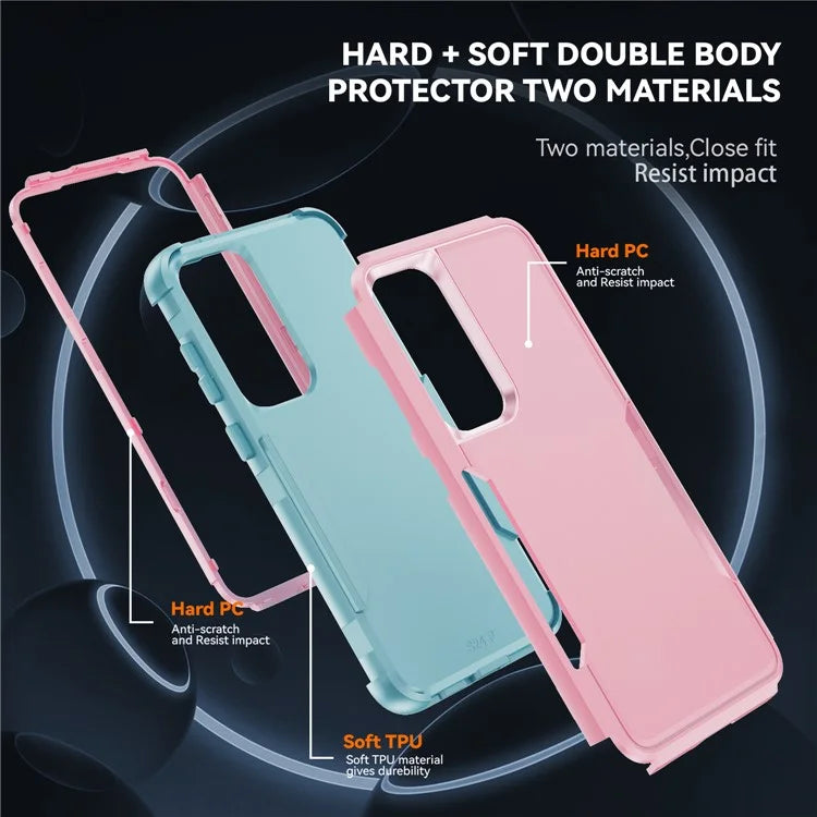 Commuter Series For Samsung Galaxy S24+ Back Case 3-in-1 Shockproof TPU+PC Phone Cover