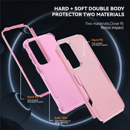 Commuter Series For Samsung Galaxy S24+ Back Case 3-in-1 Shockproof TPU+PC Phone Cover