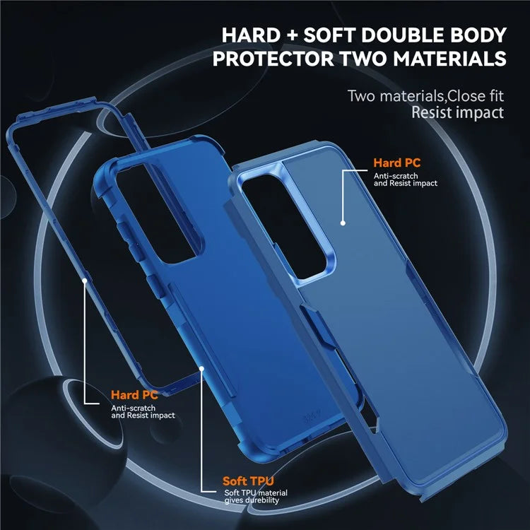 Commuter Series For Samsung Galaxy S24+ Back Case 3-in-1 Shockproof TPU+PC Phone Cover