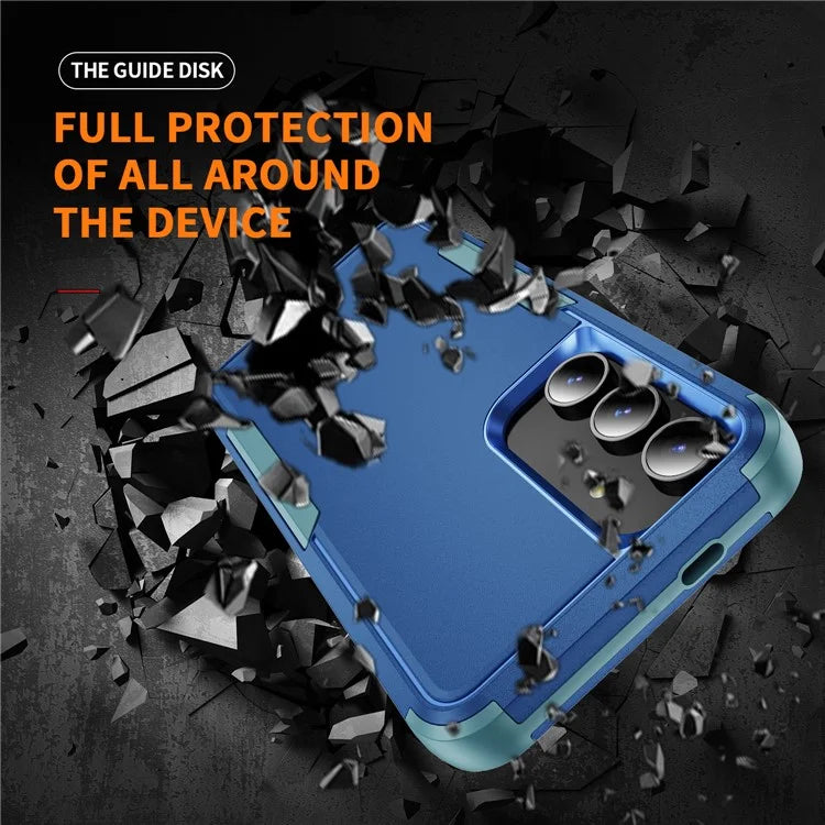 Commuter Series For Samsung Galaxy S24+ Back Case 3-in-1 Shockproof TPU+PC Phone Cover  /  Blue