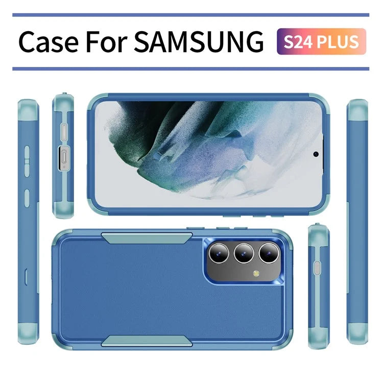 Commuter Series For Samsung Galaxy S24+ Back Case 3-in-1 Shockproof TPU+PC Phone Cover  /  Blue