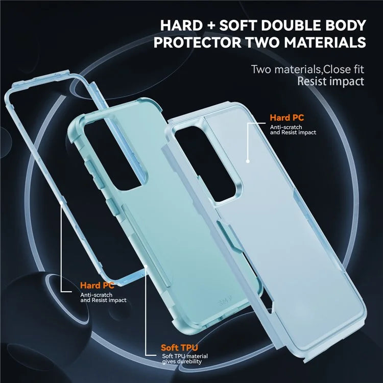 Commuter Series For Samsung Galaxy S24+ Back Case 3-in-1 Shockproof TPU+PC Phone Cover