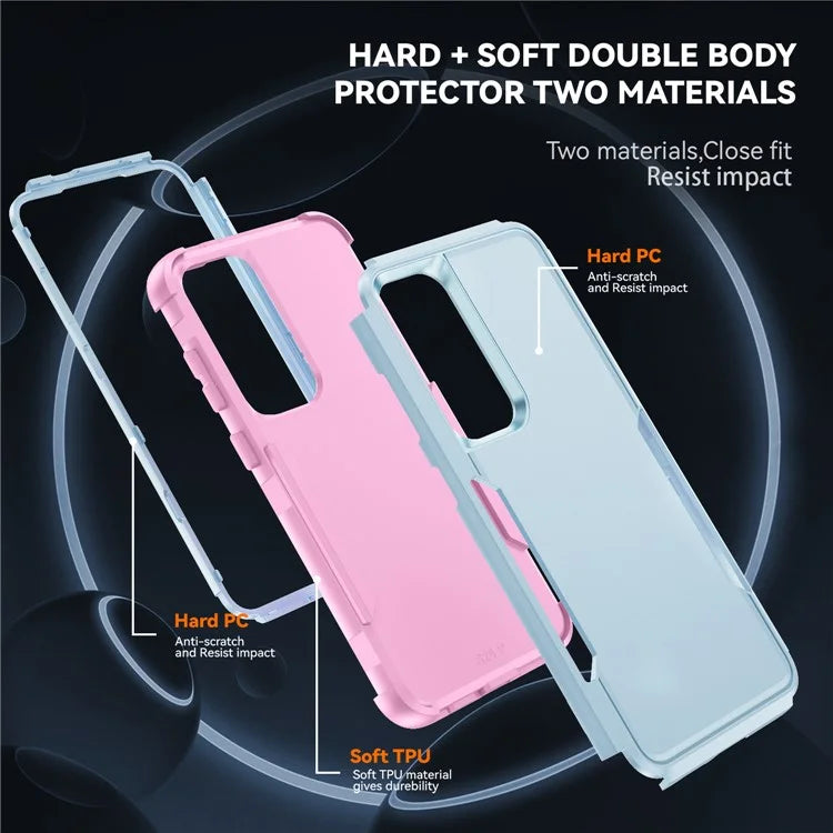 Commuter Series For Samsung Galaxy S24+ Back Case 3-in-1 Shockproof TPU+PC Phone Cover