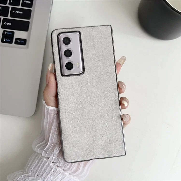 For Honor Magic Vs2 5G Phone Case Anti-Scratch Suede PU Leather Hard PC Back Cover