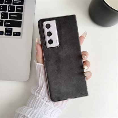 For Honor Magic Vs2 5G Phone Case Anti-Scratch Suede PU Leather Hard PC Back Cover