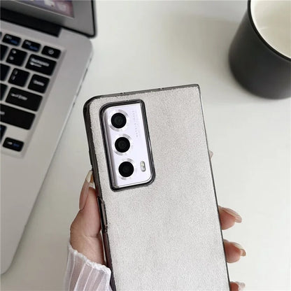For Honor Magic Vs2 5G Phone Case Anti-Scratch Suede PU Leather Hard PC Back Cover