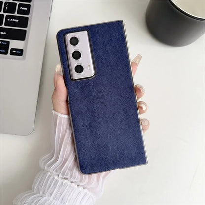 For Honor Magic Vs2 5G Phone Case Anti-Scratch Suede PU Leather Hard PC Back Cover