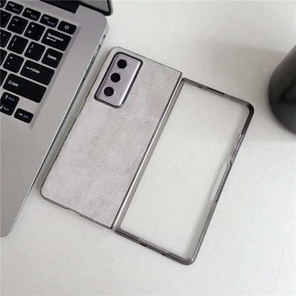 For Honor Magic Vs2 5G Phone Case Anti-Scratch Suede PU Leather Hard PC Back Cover