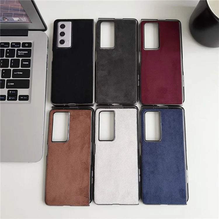 For Honor Magic Vs2 5G Phone Case Anti-Scratch Suede PU Leather Hard PC Back Cover