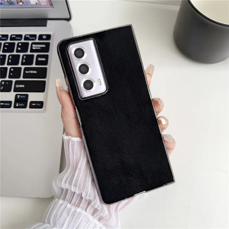 For Honor Magic Vs2 5G Phone Case Anti-Scratch Suede PU Leather Hard PC Back Cover