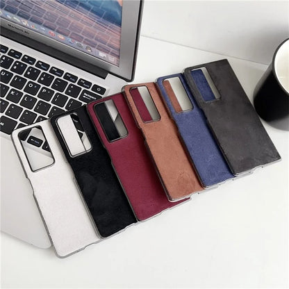 For Honor Magic Vs2 5G Phone Case Anti-Scratch Suede PU Leather Hard PC Back Cover