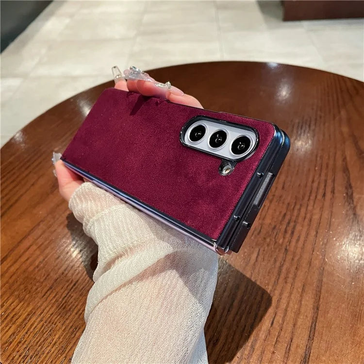 For Samsung Galaxy Z Fold5 5G Suede Phone Case Soft Touch Back Cover