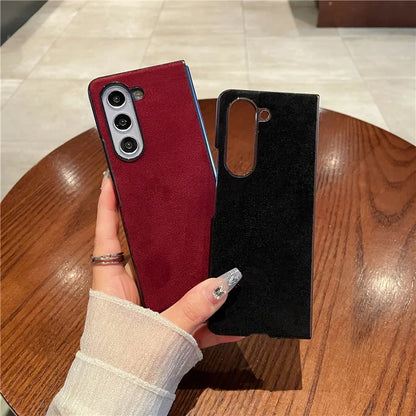 For Samsung Galaxy Z Fold5 5G Suede Phone Case Soft Touch Back Cover