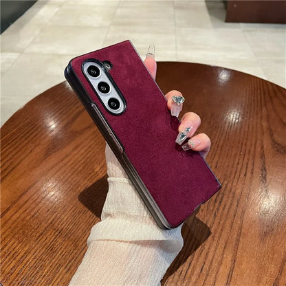 For Samsung Galaxy Z Fold5 5G Suede Phone Case Soft Touch Back Cover