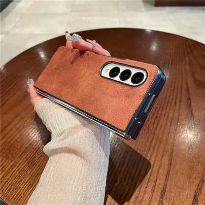 For Samsung Galaxy Z Fold4 5G Phone Case Scratch Resistant Suede Cover