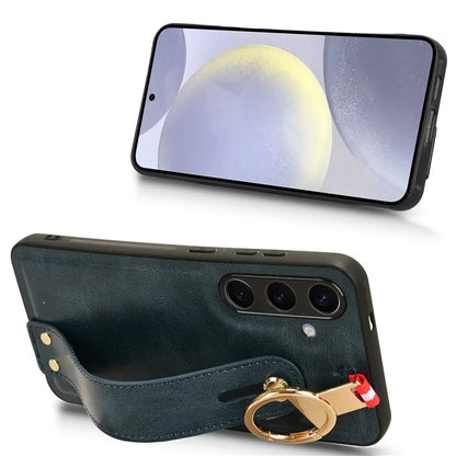 For 	Samsung Galaxy S24+ Case PU Leather+PC+TPU Wristband Kickstand Phone Cover