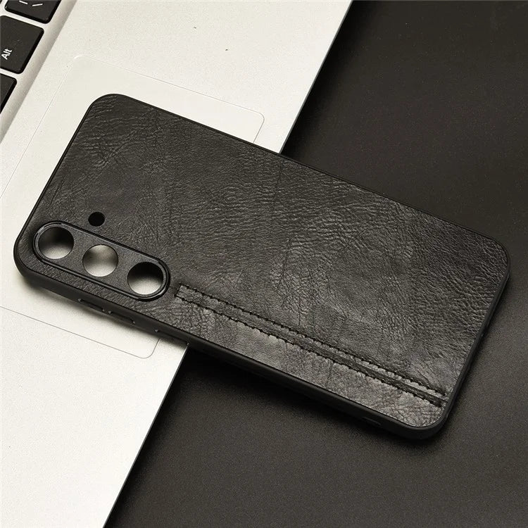 For Samsung Galaxy S24+ Cell Phone Case Cowhide Texture Shock Absorbing Cover