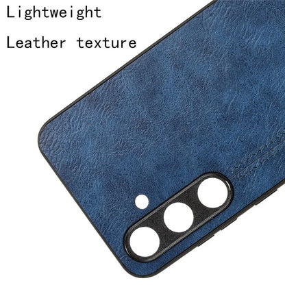 For Samsung Galaxy S24+ Cell Phone Case Cowhide Texture Shock Absorbing Cover