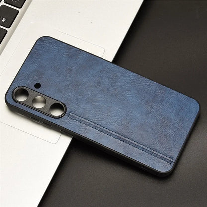 For Samsung Galaxy S24+ Cell Phone Case Cowhide Texture Shock Absorbing Cover