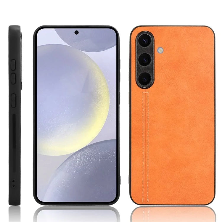 For Samsung Galaxy S24+ Cell Phone Case Cowhide Texture Shock Absorbing Cover